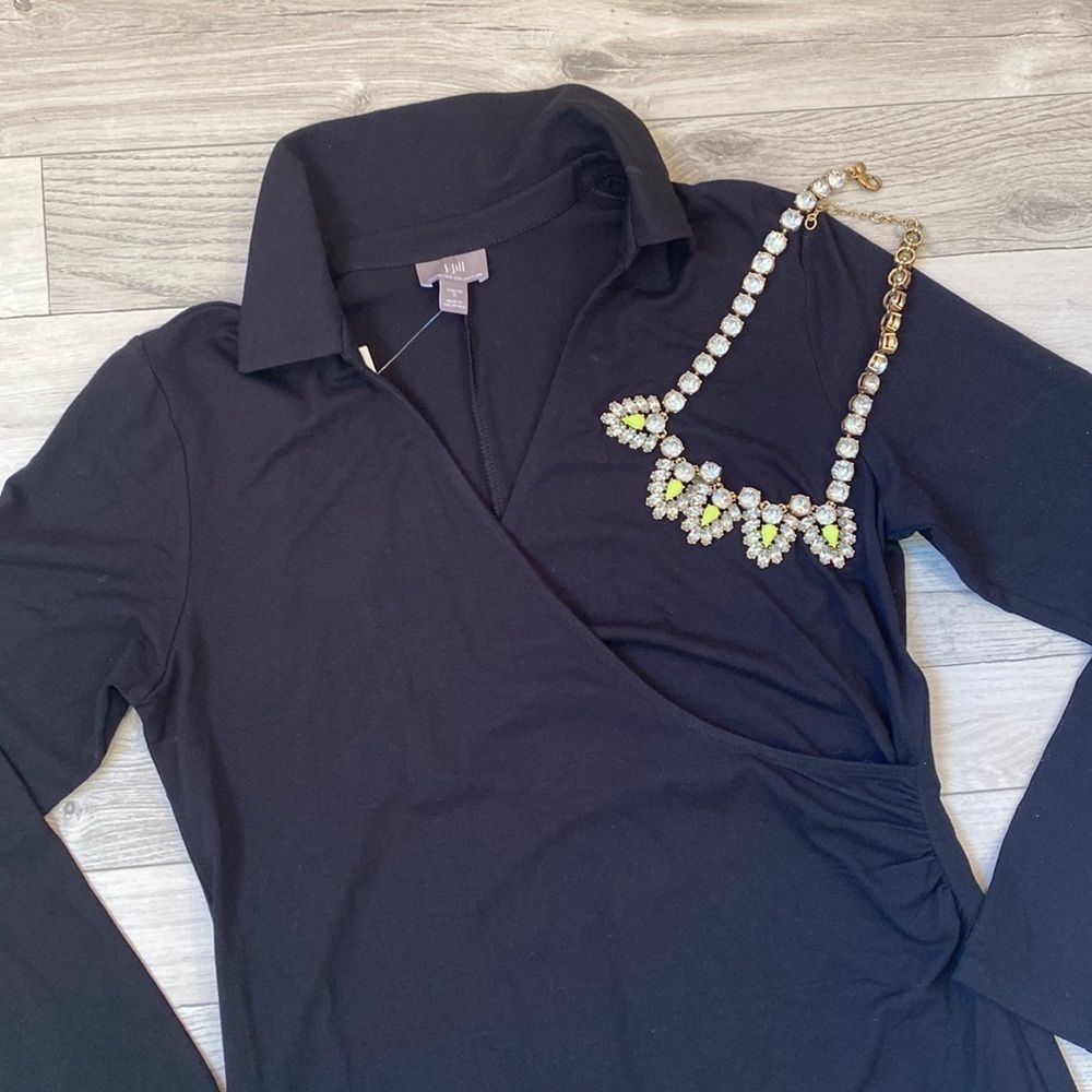 Stretchy faux wrap dress